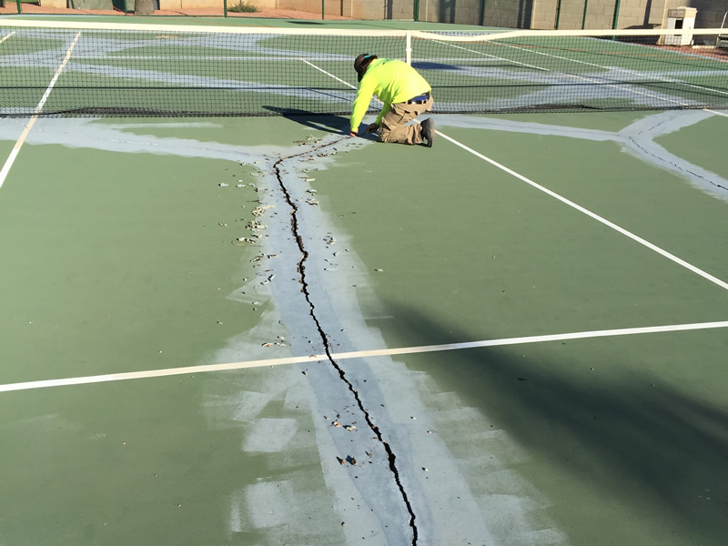 Residential Court Repair Before