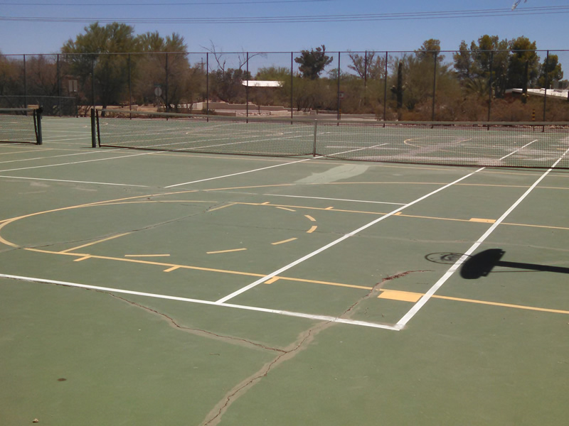 School Court Repair Before